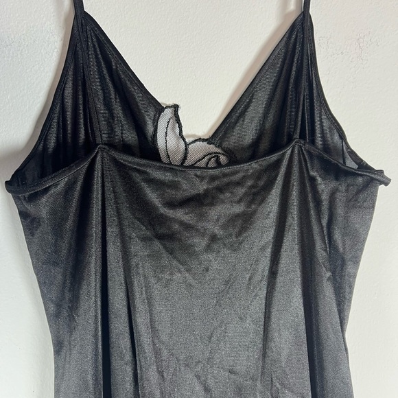 Vintage Mesh Floral Maxi Slip Nightgown with High Slit Small - Picture 5 of 7